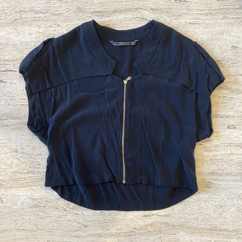 Zara Trafaluc zipper blouse